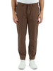 MARRONE | Pantaloni con coulisse in misto viscosa FEOLA226074