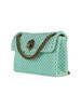VERDE ACQUA | Borsa a tracolla con strass FABRIC MINI KENSINGTON