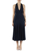 Dunkelblau | Midi-Kleid aus mattem Stretch-Jersey