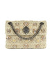 BEIGE | Borsa a tracolla con strass RAFFIA MINI KENSINGTON