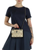 BEIGE | Borsa a tracolla con strass RAFFIA MINI KENSINGTON