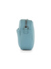 AZZURRO POLVERE | Camera case a tracolla in pelle con logo impresso