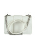 BIANCO | Borsa a tracolla con placca logo frontale