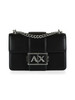 NERO | Borsa a tracolla con placca logo frontale