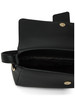SCHWARZ | Schultertasche in gehämmerter Optik mit Logo-Plakette