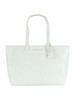 BIANCO | Borsa shopping con motivo logo impresso