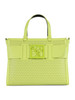 LIME | Borsa a mano traforata grande con placca logo frontale