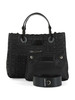 SCHWARZ | MyEA Small Handtasche aus geflochtenem Stoff
