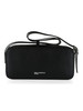 NERO | Borsa a spalla con placca logo frontale