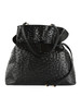 NERO | Borsa tote in pelle con stampa struzzo