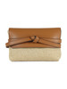 BEIGE | Strohpochette mit Leder BELTY Mini