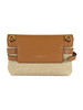 BEIGE | Strohpochette mit Leder BELTY Mini