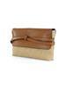 BEIGE | Strohpochette mit Leder BELTY