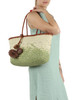 GRÜN | PALOMA Large Tasche aus geflochtenem Stroh