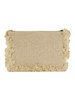 BEIGE | Borsa a bustina in rafia FLAT HANDLE