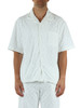 BIANCO | Camicia bowling in tessuto jacquard effetto spugna