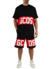 NERO | T-shirt loose fit in cotone con inserti stampa logo