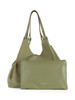 GRÜN | DUA Large Schultertasche aus Veloursleder