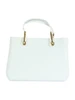 BIANCO | Borsa a mano FLAT KIRA con placca logo
