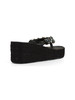 NERO | Sandali infradito con zeppa e pietre decorative