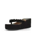NERO | Sandali infradito con zeppa e perle decorative