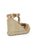 BEIGE | Sandali con zeppa e frange