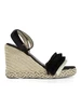 NERO | Sandali con zeppa e frange