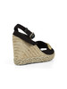 NERO | Sandali con zeppa e pietre decorative