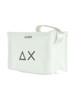 BIANCO | BEACH: Beauty case in canvas con stampa logo glitterata