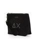 NERO | BEACH: Mini pochette in canvas con stampa logo glitterata