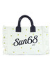 BIANCO | BEACH: Borsa shopping CALI Midi in canvas con rouches