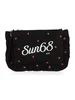 NERO | BEACH: Pochette ricamata in canvas con rouches