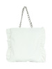 BIANCO | BEACH: Borsa shopper in canvas con rouches
