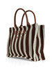 BRAUN | Shopper aus durchbrochenem Stoff mit Logostickerei