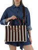 BRAUN | Shopper aus durchbrochenem Stoff mit Logostickerei