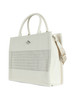 PANNA | Borsa shopping in ecopelle intrecciata con placca logo