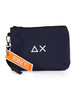 BLU SCURO | BEACH: Pochette in tessuto tecnico con stampa logo