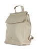 BEIGE | Gehämmerter Rucksack mit Logo-Plakette