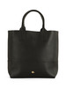 SCHWARZ | Mittlere Shopper-Tasche in gehämmertem Effekt