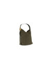 VERDE MILITARE | Borsa a spalla in effetto suede con logo impresso