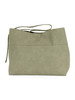 VERDE | Borsa a spalla effetto suede con logo impresso
