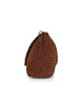 MARRONE | Borsa shopping media in ecosuede intrecciato