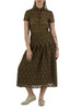 VERDE MILITARE | STUDIO: Gonna midi in pizzo AIRONE