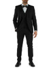 NERO | Pantalone FRANCO Ceremony slim fit in misto lana vergine