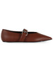 MARRONE | Ballerine a punta in pelle GEL