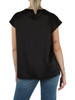 NERO | Top satinato STAFFA con inserto in pizzo