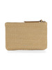 BEIGE | Pochette in rafia con ricamo logo