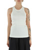 WEISS | Geripptes Tanktop DISTINTO aus Stretch-Baumwolle