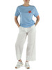 AZZURRO POLVERE | BETTER: T-shirt in cotone con perline ricamate