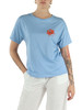 AZZURRO POLVERE | BETTER: T-shirt in cotone con perline ricamate